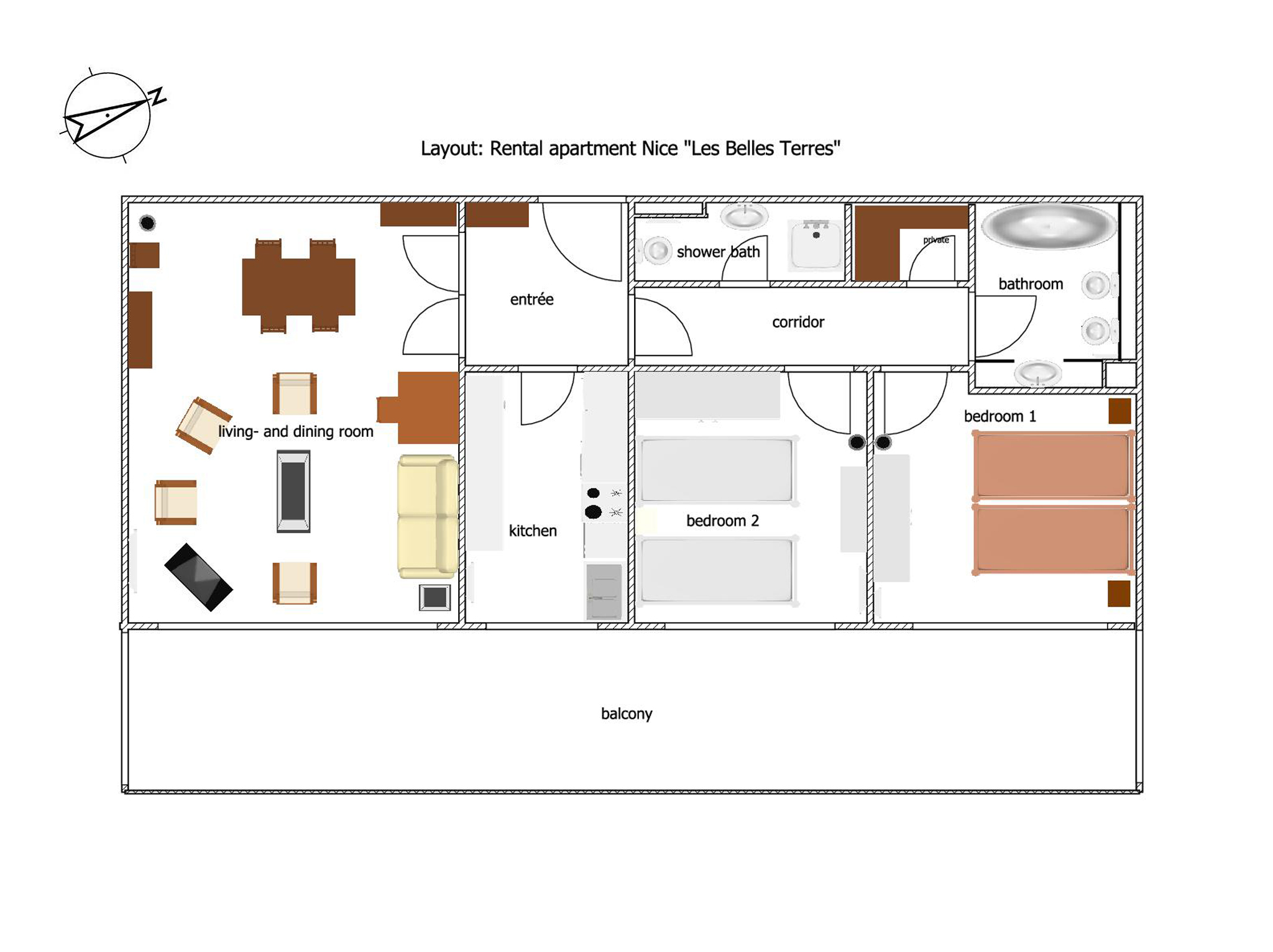 Floor plan vacation apartment