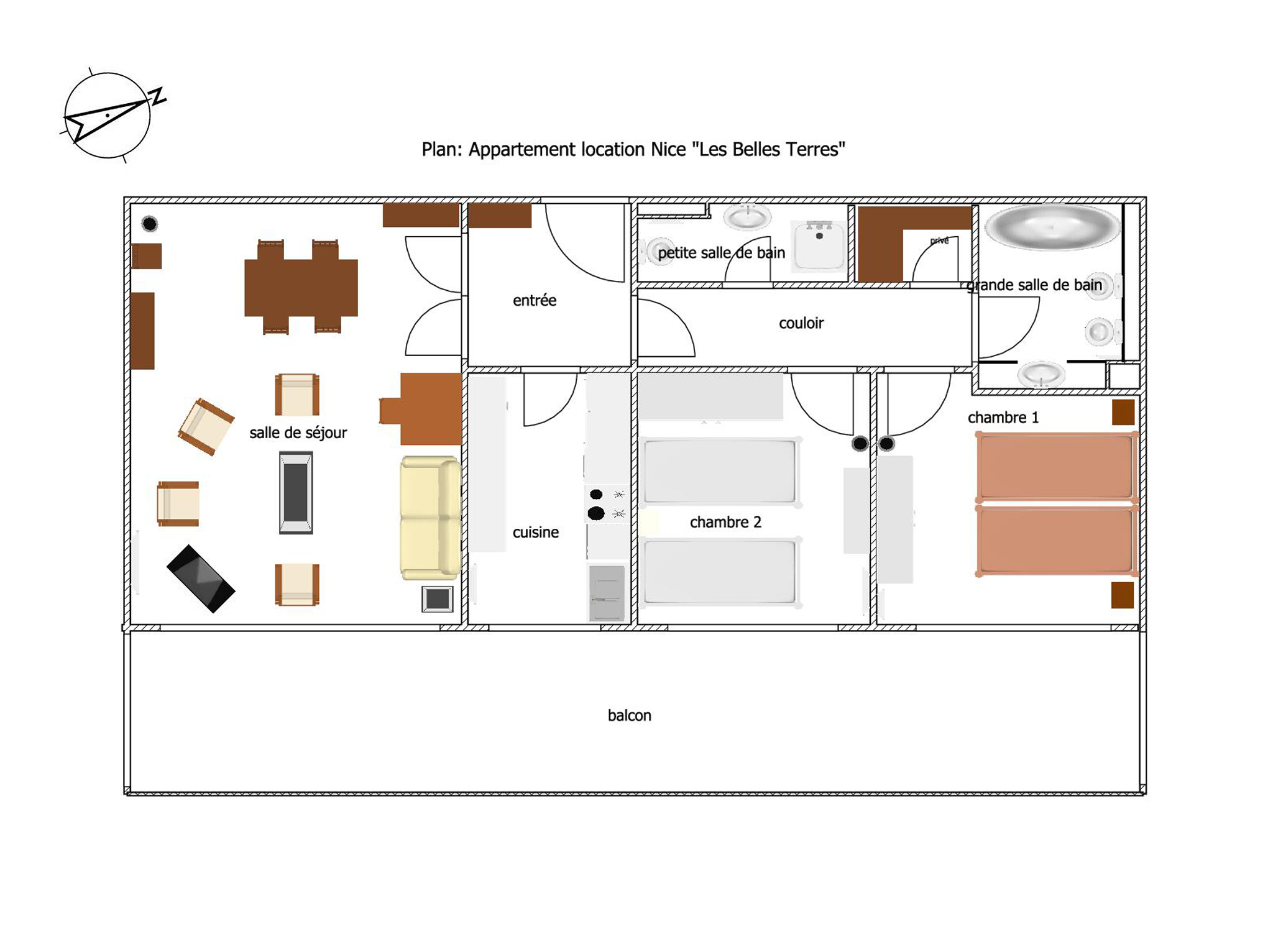 Plan de l'appartement de vacances